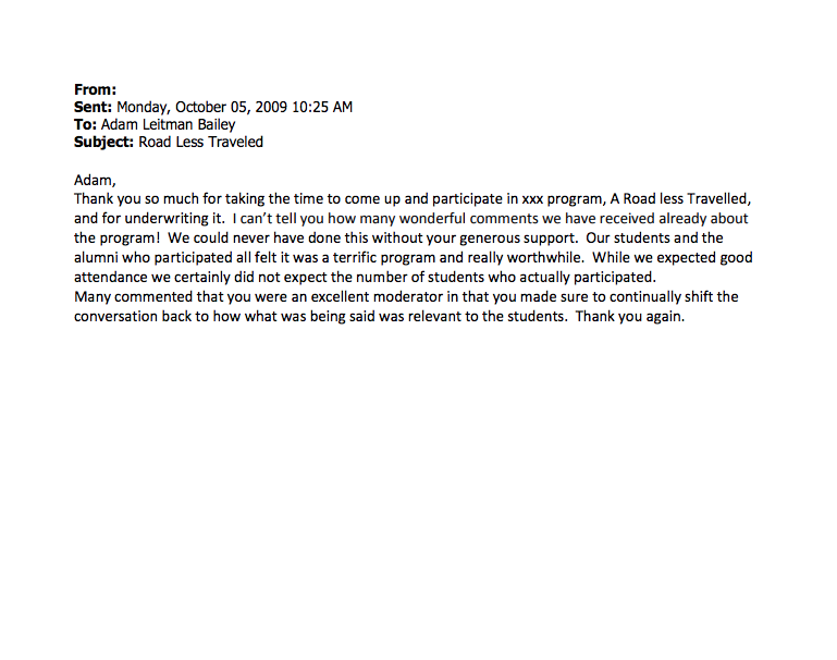 Thank you Adam Leitman Bailey from Syracuse University