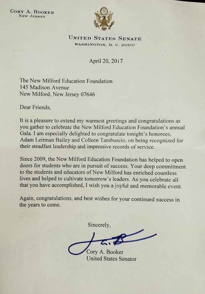 United States Senator, Cory Booker, Congratulates Adam Leitman Bailey