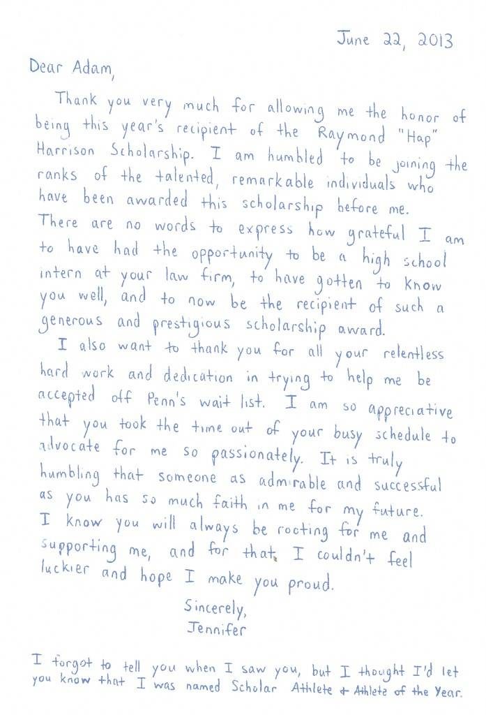 Thank you letter - Adam Leitman Bailey